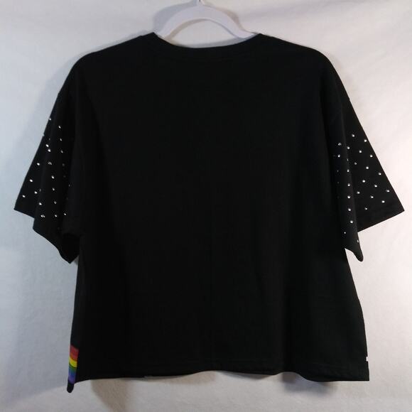 Pink Floyd Dark Side Of The Moon Crop Tee Studded Size XL - Picture 4 of 6